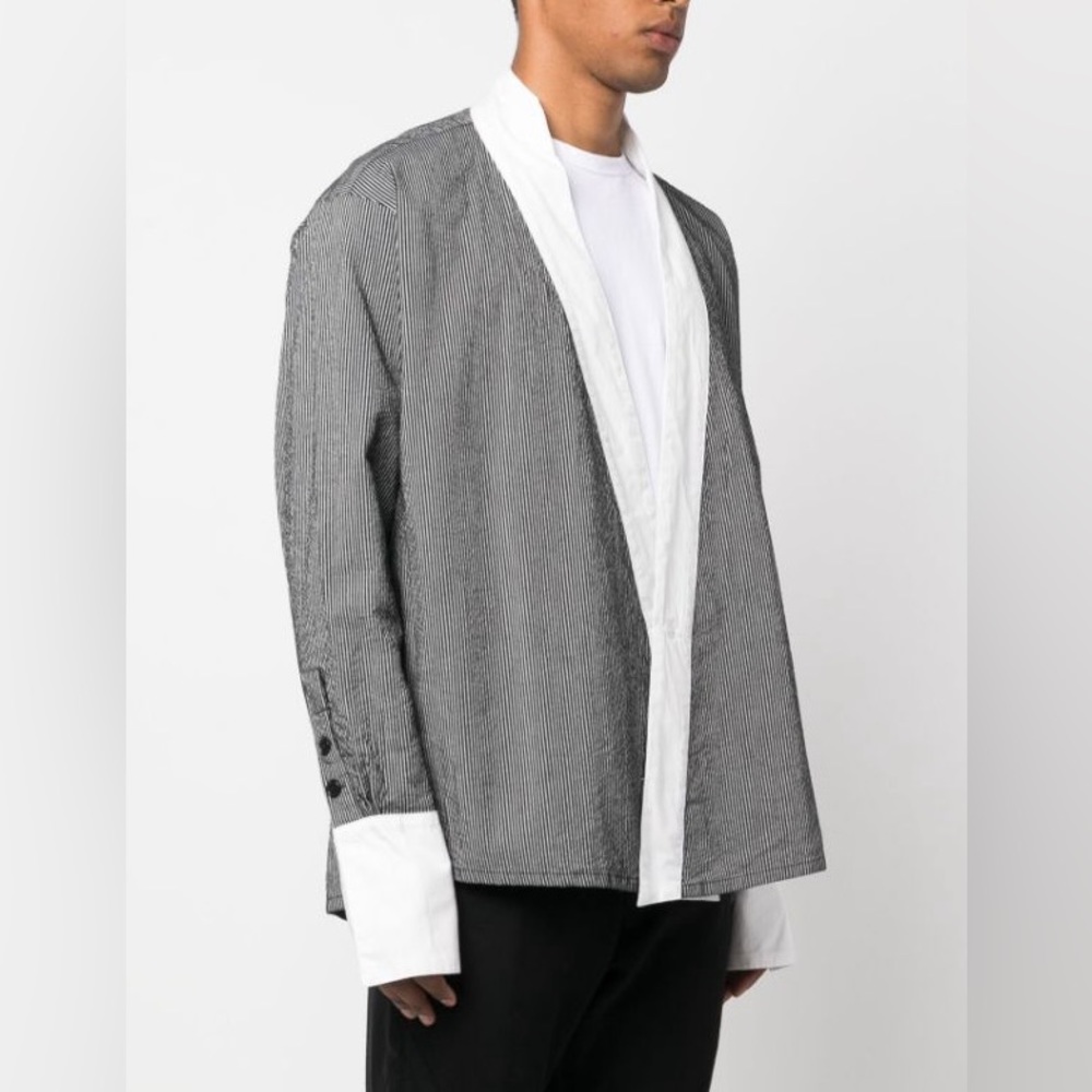 Vintage Burberry Bibbed Plaid Tuxedo Shirt